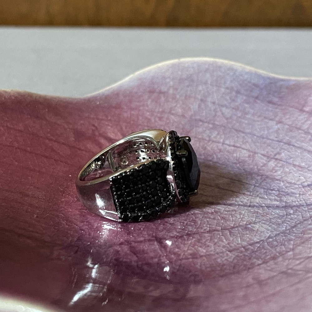 NWOT BLACK SPINEL STERLING RING - Picture 5 of 11